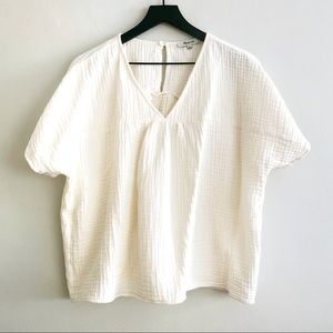 madewell crinkle gauze rhyme top size large euc